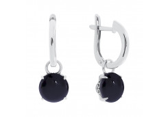 Серебряные cерьги висячие с агатом