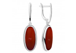 Серебряные cерьги висячие с агатом