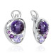 Серьги из серебра 925 пробы с чароитом