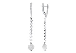 Серебряные cерьги висячие с перламутром