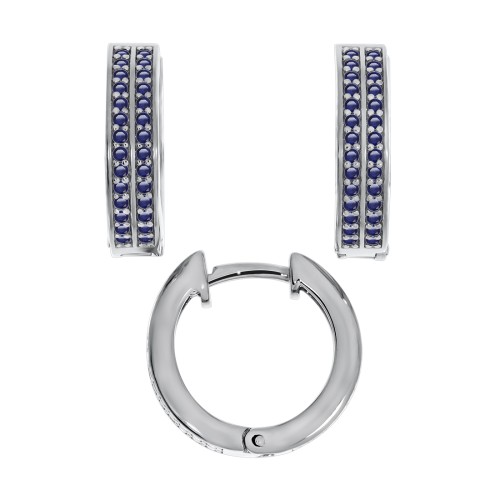 Серебряные cерьги с сапфиром