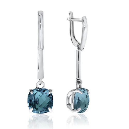Серьги из серебра 925 пробы с топазом