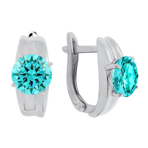 Серебряные cерьги с турмалином