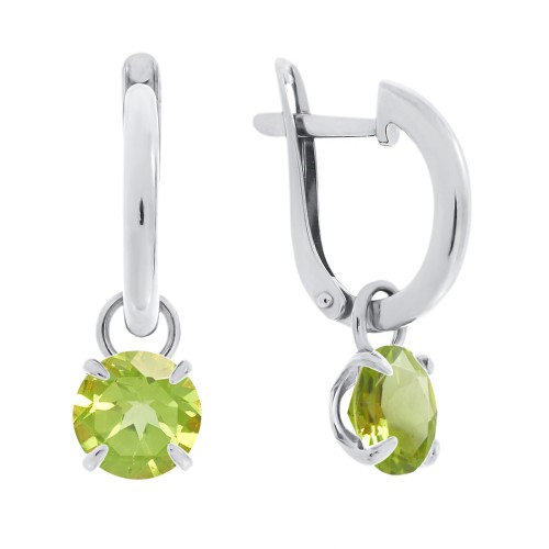 Серебряные cерьги висячие с ситаллом