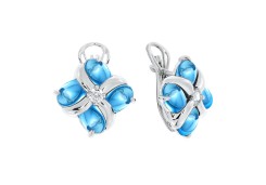Серебряные cерьги классические с топазом