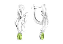 Серебряные cерьги висячие с ситаллом