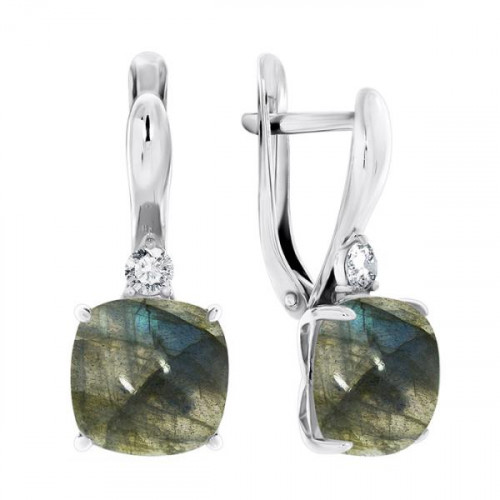 Серебряные cерьги с лабрадоритом