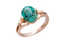 Золотое кольцо с аквамарином
