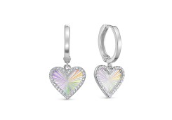 Серьги висячие из белого золота с бриллиантом