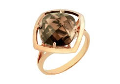 Золотое кольцо с раух-топазом