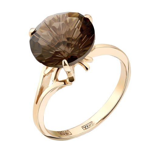 Золотое кольцо с раух-топазом