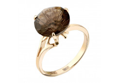 Золотое кольцо с раух-топазом