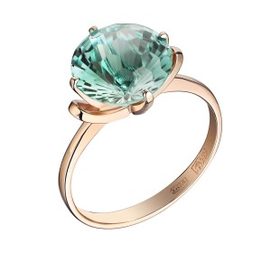 Золотое кольцо с аквамарином
