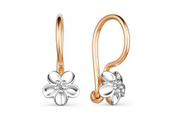 Золотые cерьги классические с бриллиантом