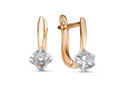 Золотые cерьги с бриллиантом