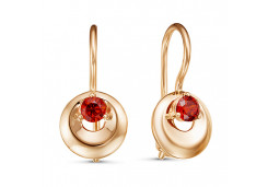 Золотые cерьги классические с фианитом