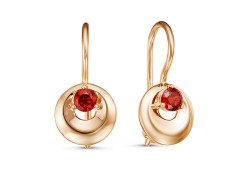 Золотые cерьги классические с фианитом