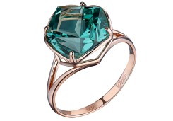Кольцо из желтого золота с аквамарином