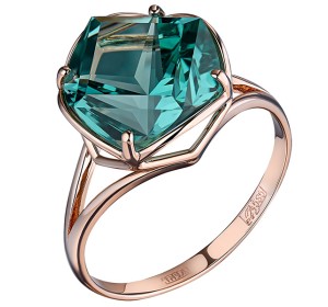 Кольцо из желтого золота с аквамарином