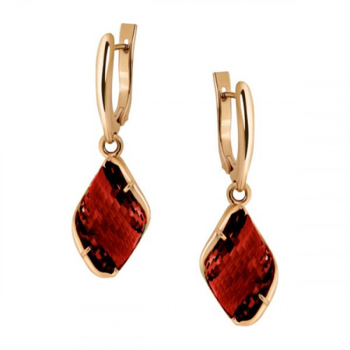 Золотые cерьги висячие с ситалом