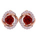 Серьги из красного золота 585 пробы с гранатом