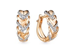 Золотые cерьги классические с бриллиантом