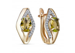 Золотые cерьги с султанитом