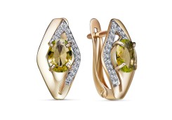 Золотые cерьги с султанитом