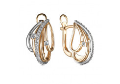 Золотые cерьги классические с бриллиантом