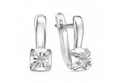 Серьги из белого золота с бриллиантом