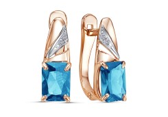 Золотые cерьги с топазом