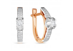 Золотые cерьги с бриллиантом