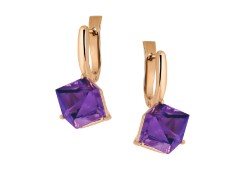 Золотые cерьги с аметистом
