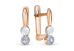 Золотые cерьги с фианитом