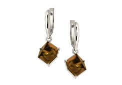 Серебряные cерьги висячие с ситаллом