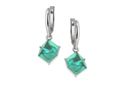 Серебряные cерьги висячие с аквамарином