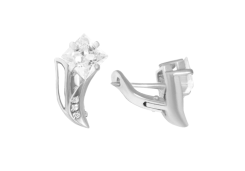 Серебряные cерьги классические с фианитом