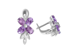 Серебряные cерьги классические с фианитом