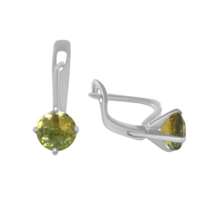 Серебряные cерьги с кристаллом