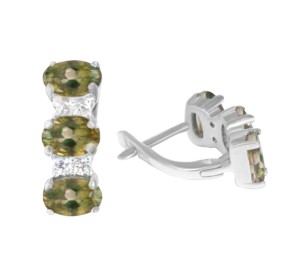 Серебряные cерьги с султанитом