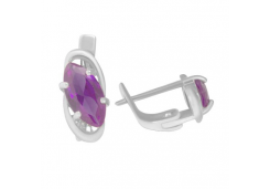 Серебряные cерьги классические с фианитом