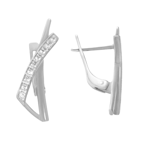 Серебряные cерьги с фианитом