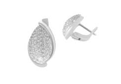 Серебряные cерьги классические с фианитом