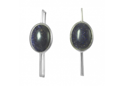 Серебряные cерьги с авантюрином