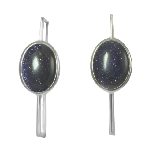 Серебряные cерьги с авантюрином