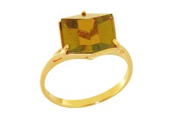 Кольцо из желтого золота с ситаллом