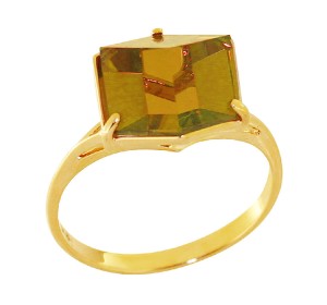 Кольцо из желтого золота с ситаллом