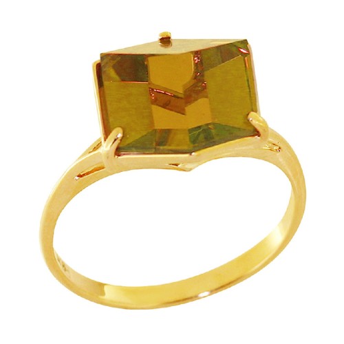 Кольцо из желтого золота с ситаллом