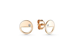 Золотые cерьги пусеты (гвоздики) с бриллиантом