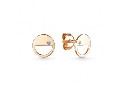 Золотые cерьги пусеты (гвоздики) с бриллиантом